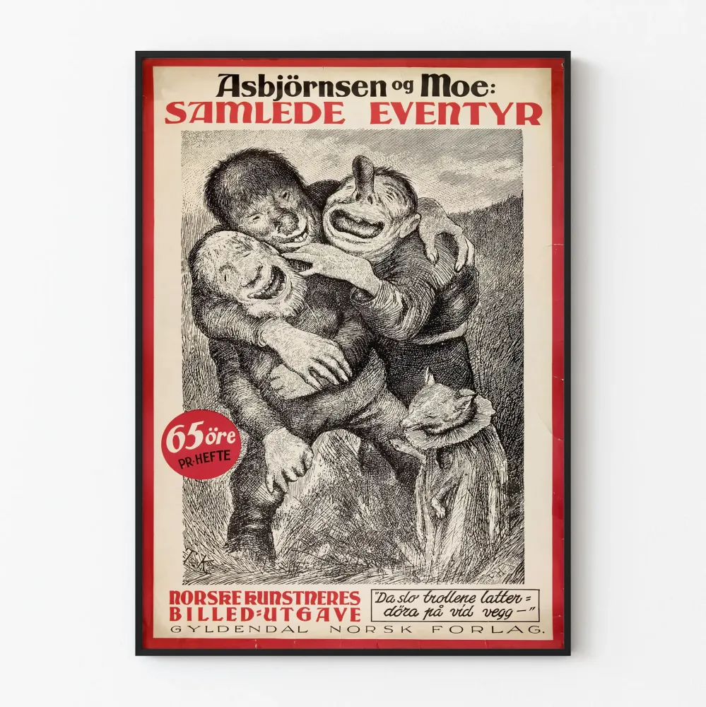 Koristejuliste vintage Norjan sadut Asbjörnsen og Moe