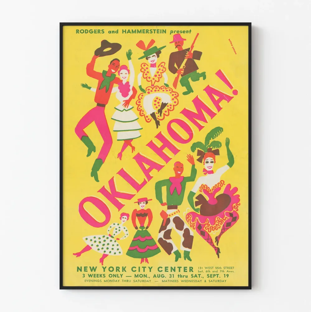Koristejuliste Vintage Oklahoma Musikaalinen Broadway