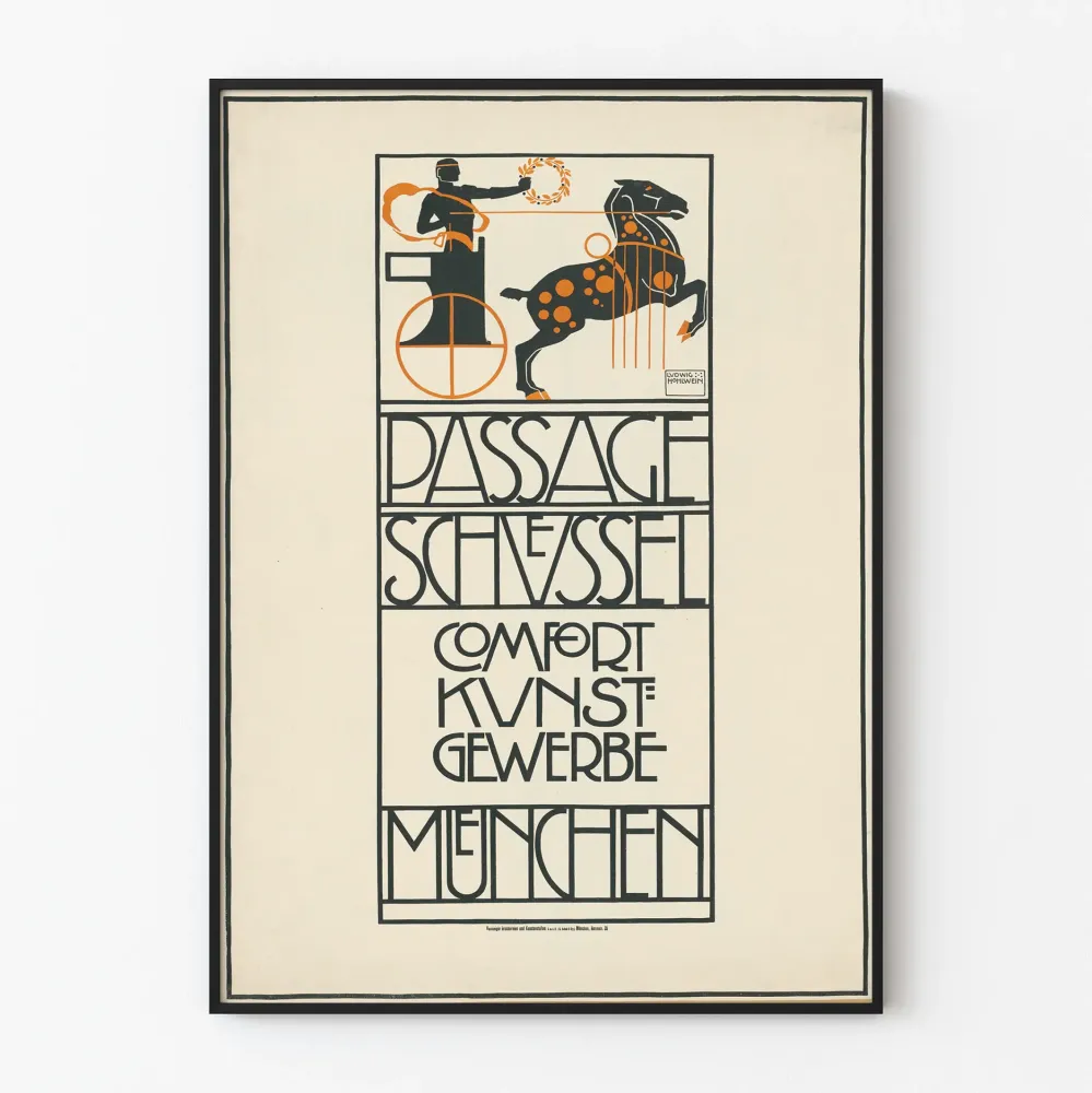 Koristejuliste vintage Passage Schussel Kunstgewerbe München