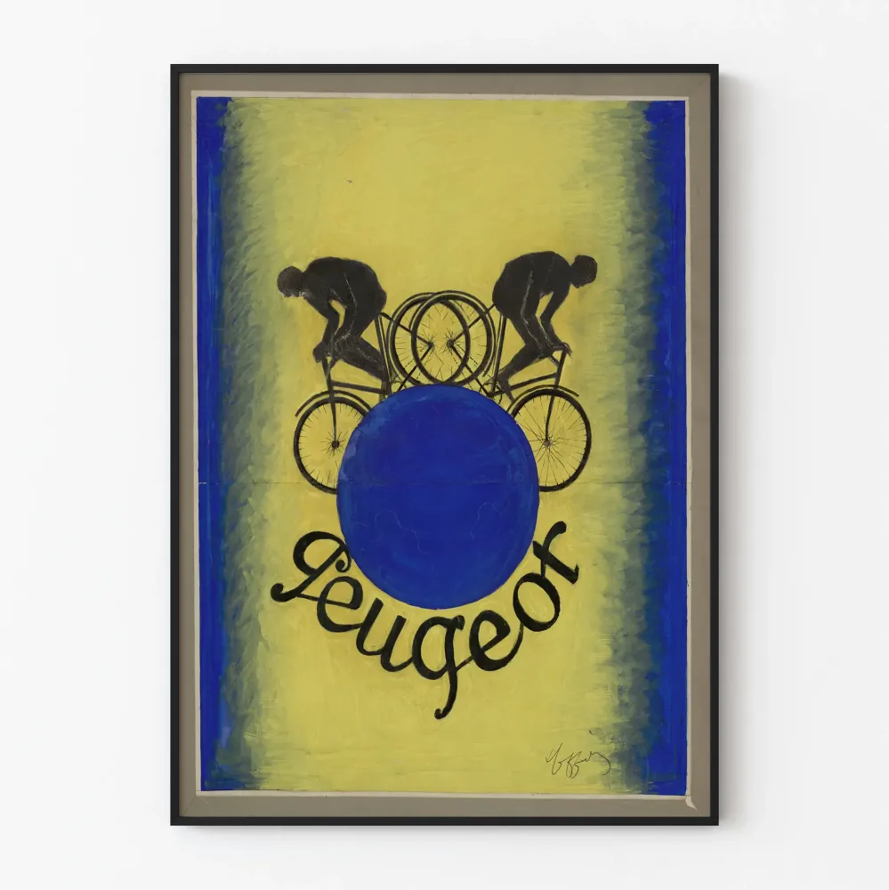 Koristejuliste vintage Peugeot pyöräily
