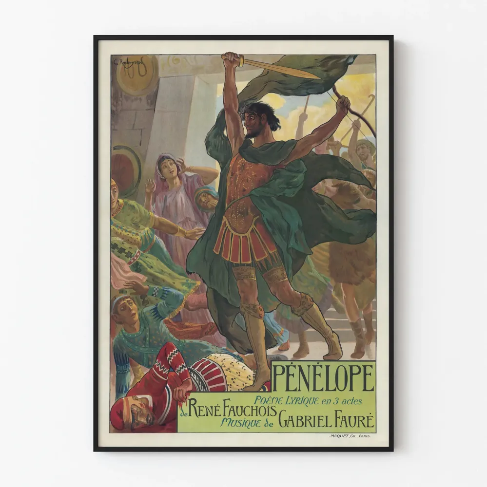 Koristejuliste vintage 'Pénélope' lyyrinen runo kolmessa näytöksessä