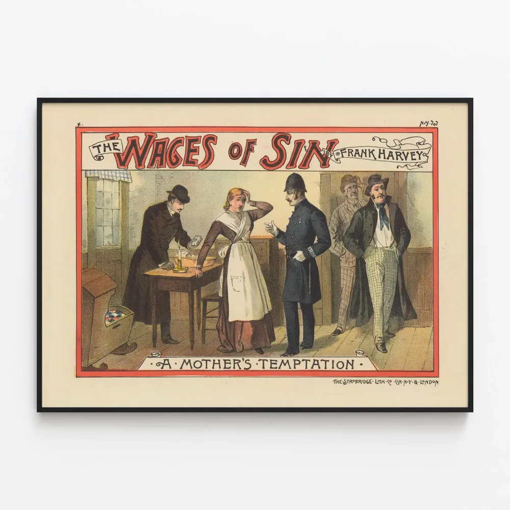 Koristejuliste vintage « Wages Sin » Frank Harveyltä