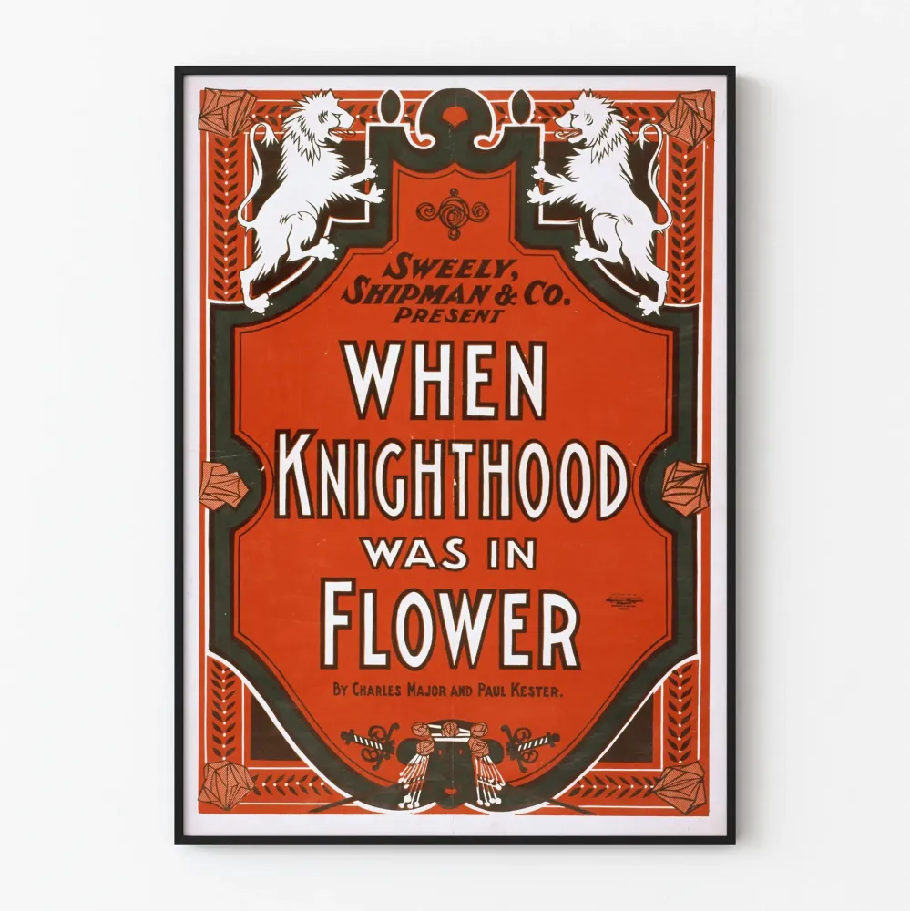 Koristejuliste When Knighthood Was Flower - Vintage keskiaikainen tyyli