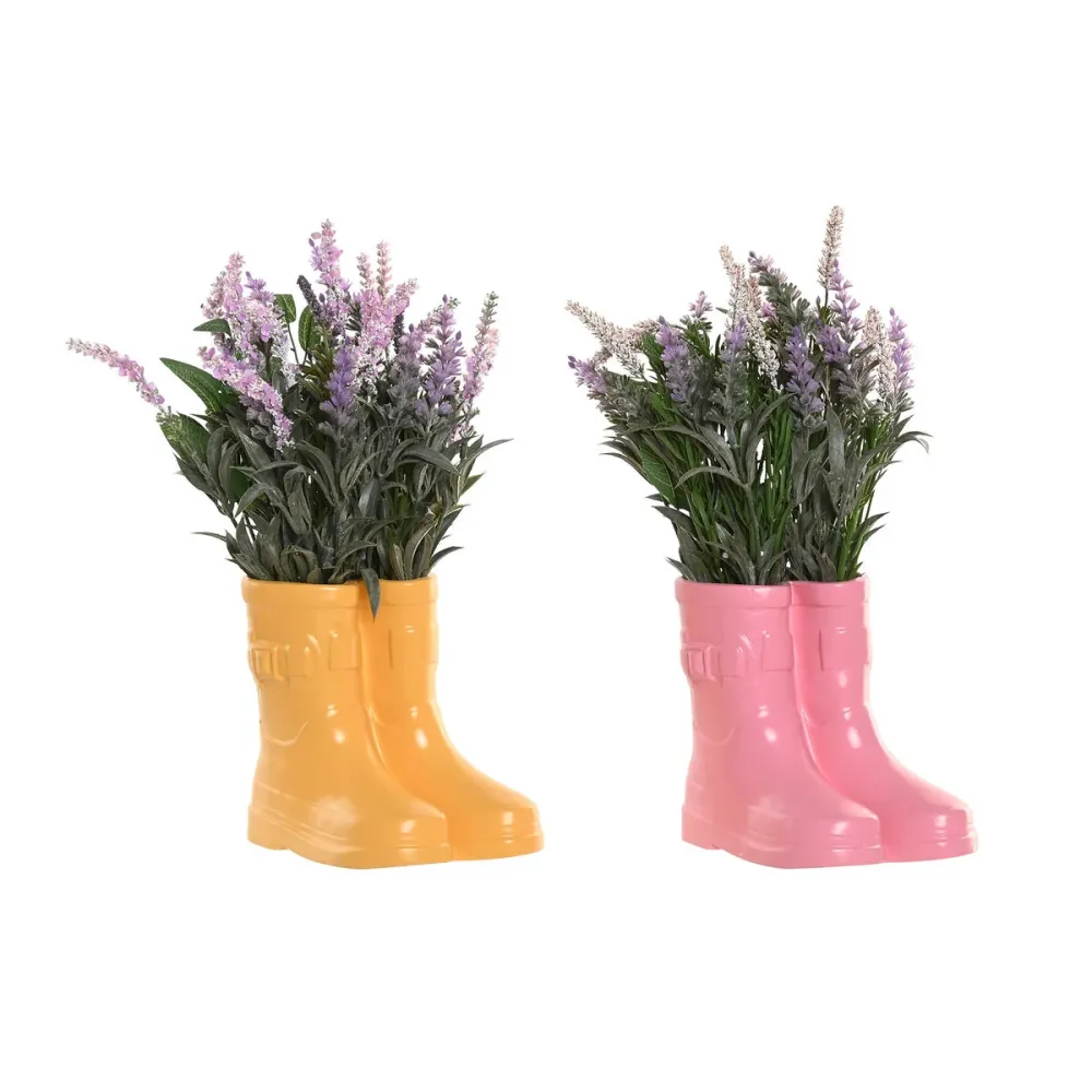 Koristekasvi Home ESPRIT Keraminen Polyetyleeni (2 osaa)