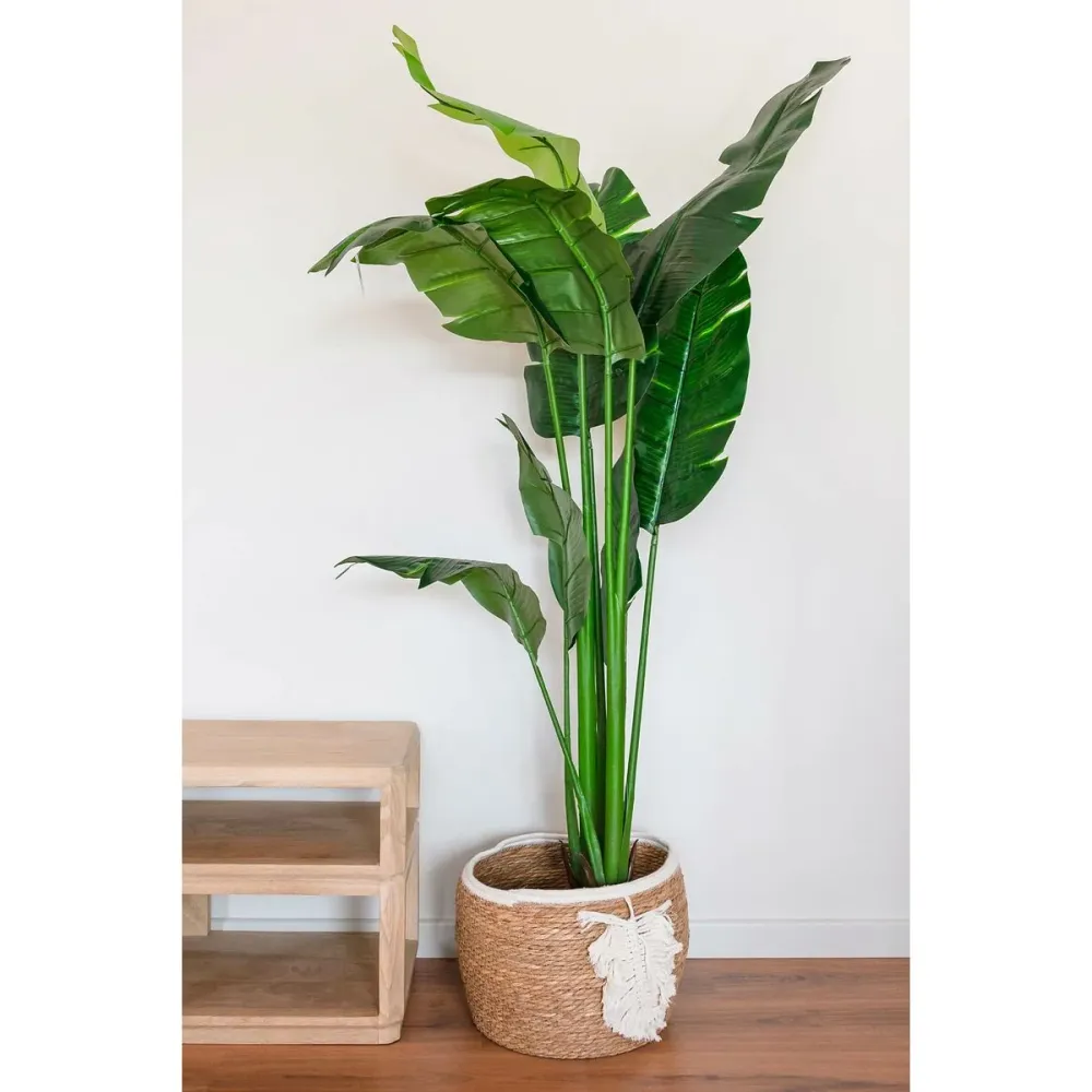 Koristekori Home ESPRIT Kerma Luonnollinen Luonnonkuitu Boho (3 Kappaletta)