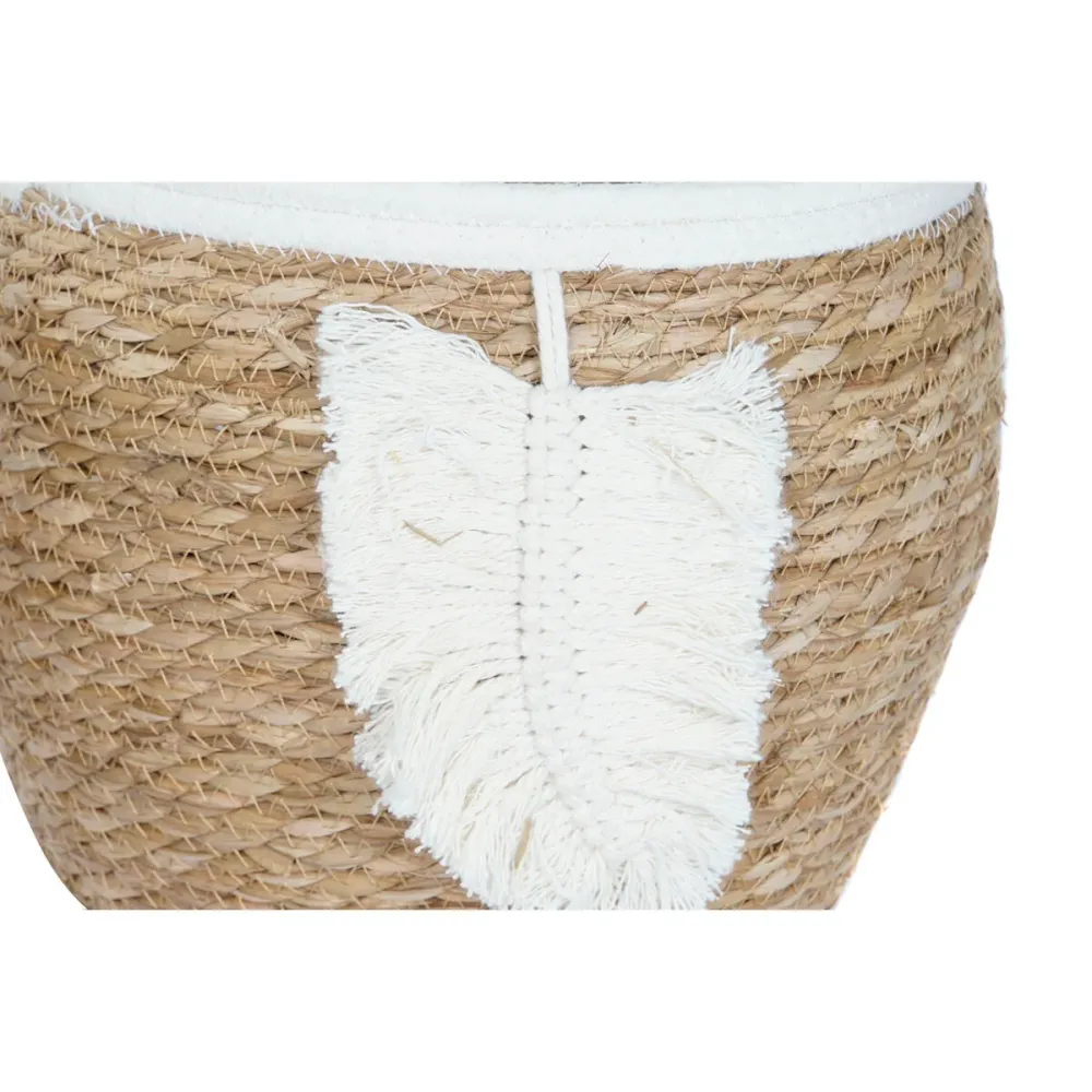 Koristekori Home ESPRIT Kerma Luonnollinen Luonnonkuitu Boho (3 Kappaletta)