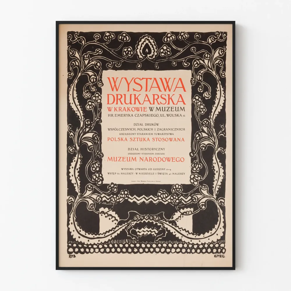 Krakovan tyylinen art nouveau -juliste näyttelyyn