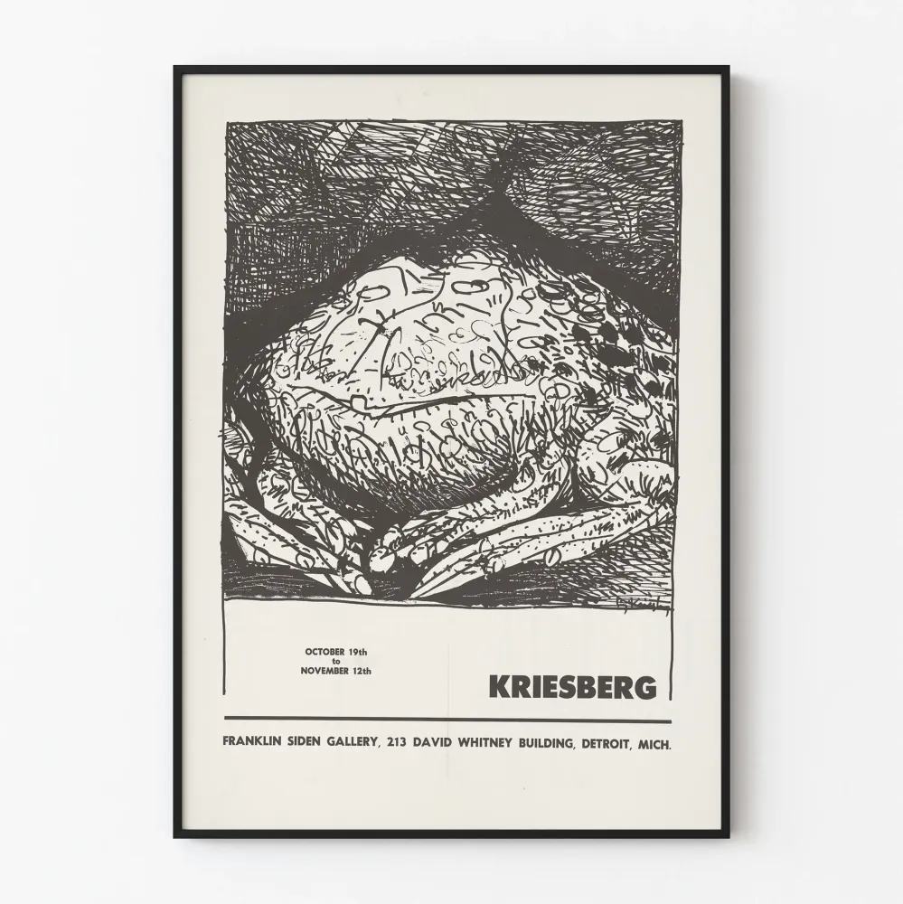 Kriesbergin taiteellinen juliste ravun kuvalla - vintage-seinäkoristelu