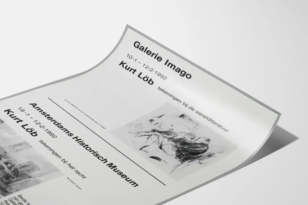 Kurt Löb - Näyttelyn juliste - Piirustuksia kirjallisuudesta ja oikeudenmukaisuudesta