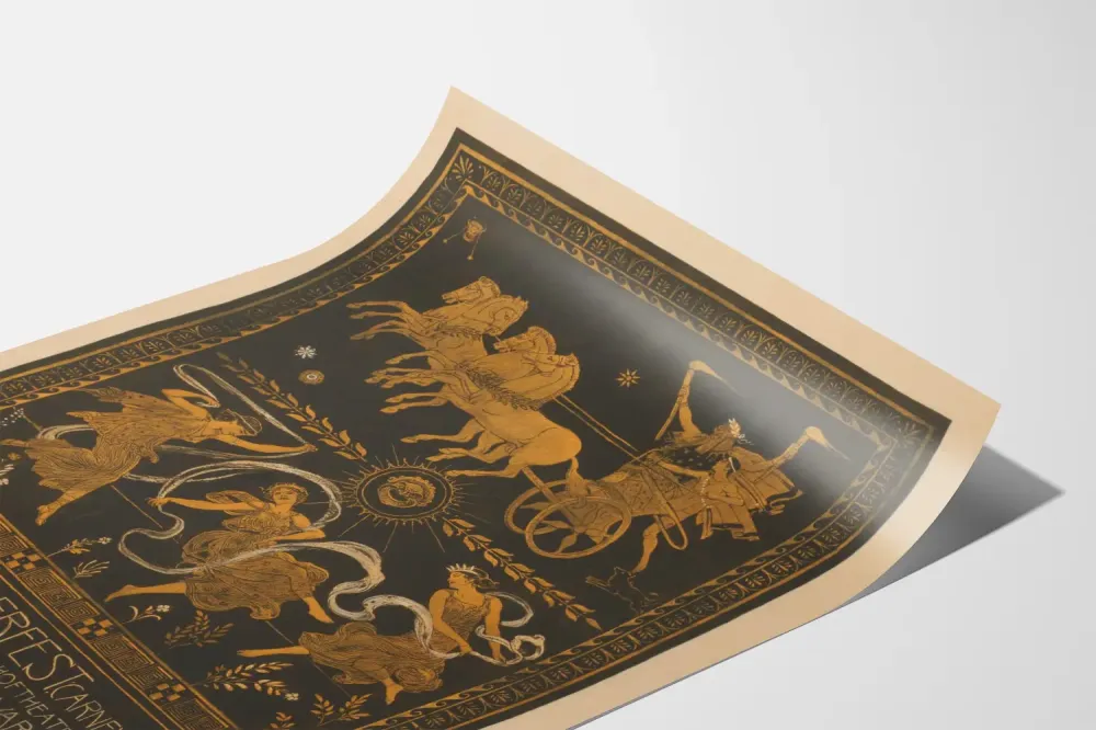Kuvitus seinäkoriste Karnaval 1898 München-tyylinen antiikki juliste