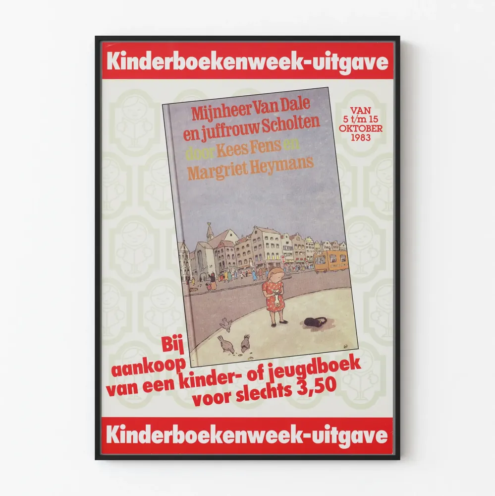 Kuvitusjuliste Kinderboekenweek 1983 - Herra Van Dale ja Neiti Scholten