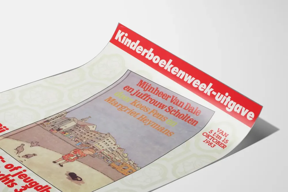 Kuvitusjuliste Kinderboekenweek 1983 - Herra Van Dale ja Neiti Scholten
