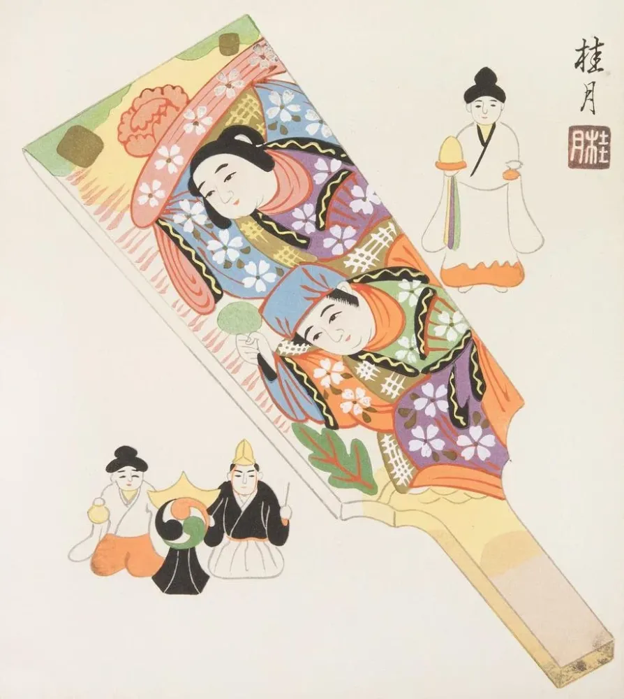 Kydo gangu sh haru japanilainen kansanlelu taidetuloste Maalaus Pl06 - Yamashita Hakuba | Taidetuloste