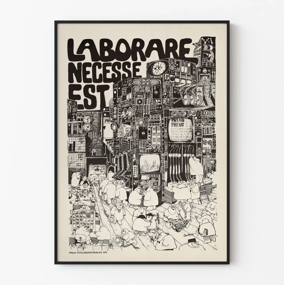 Laborare Necesse Est 1976 serigrafinen juliste