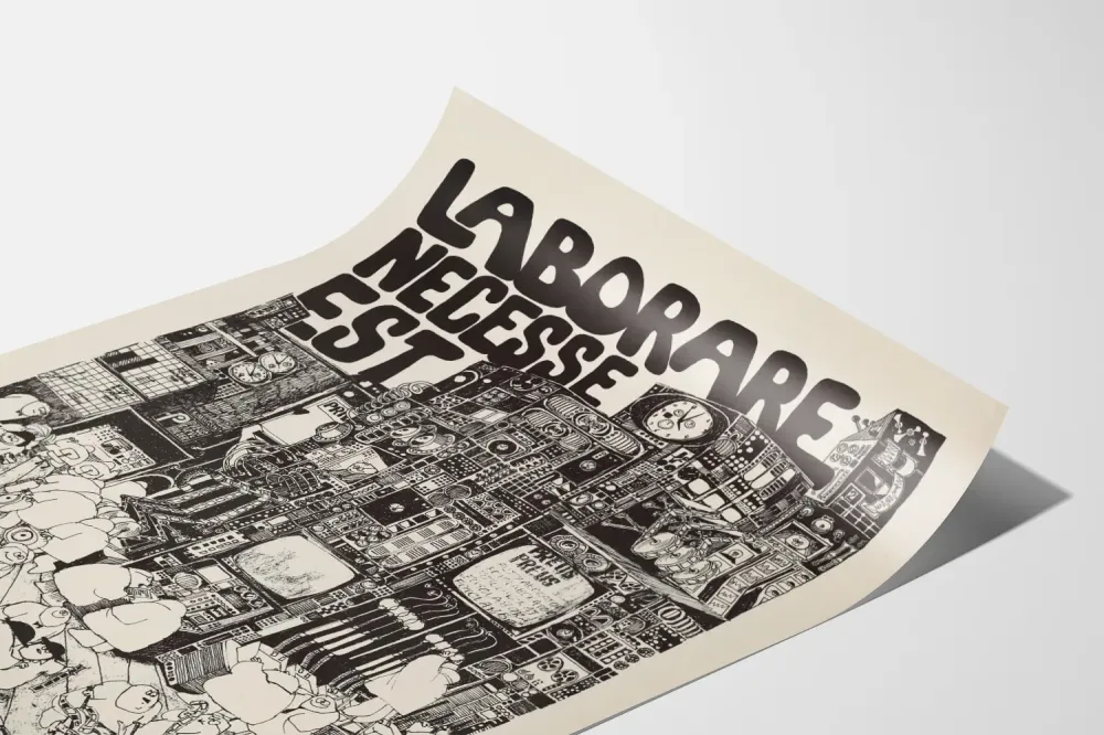 Laborare Necesse Est 1976 serigrafinen juliste