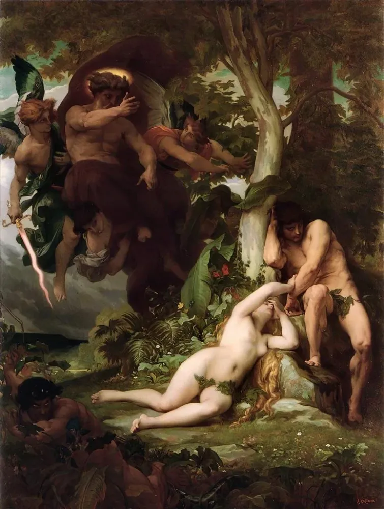 L-Adam ja Eevan karkotus paratiisin puutarhasta - Alexandre Cabanel | Taidetuloste