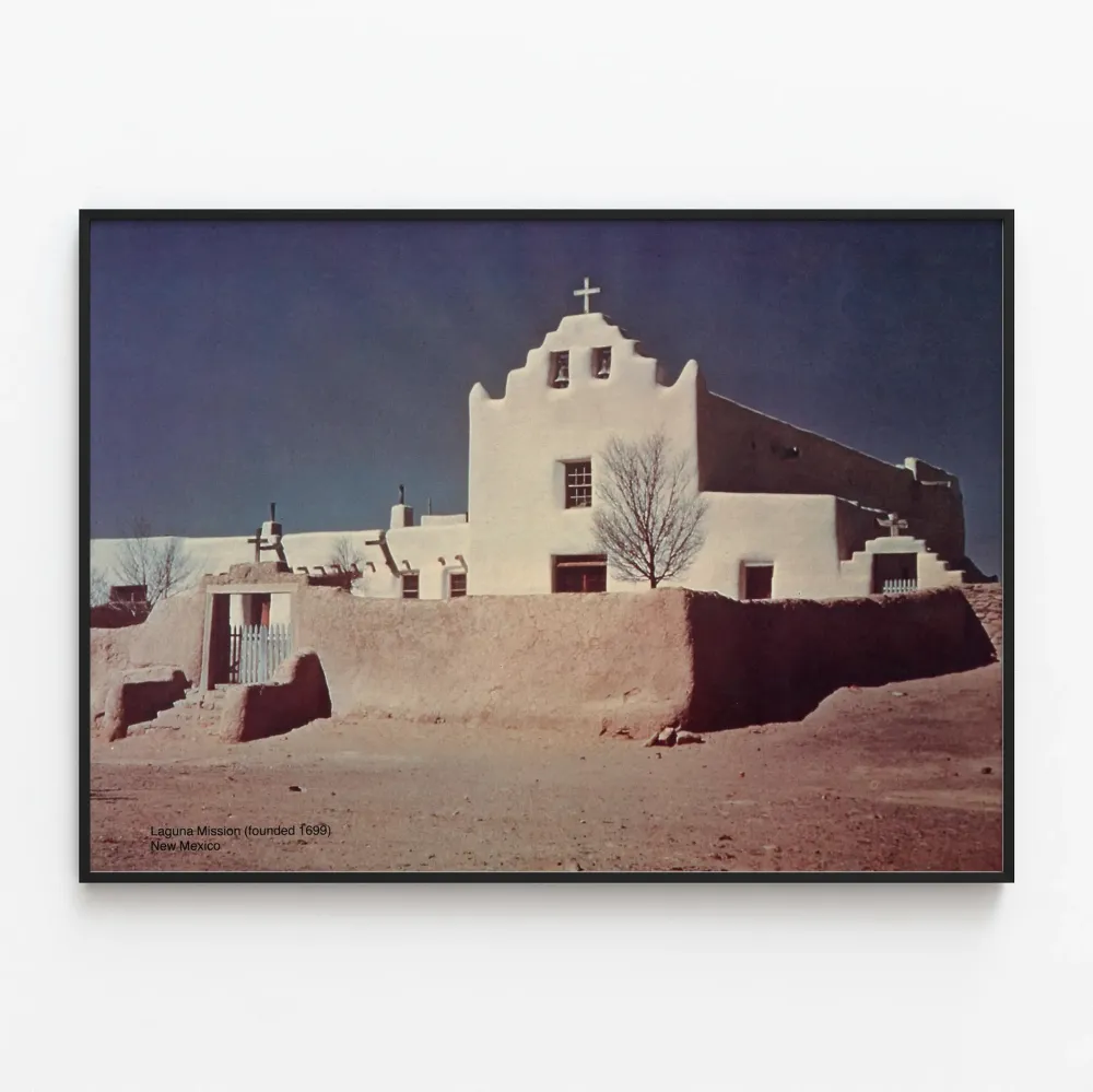 Laguna Mission -juliste, New Mexico - perinteinen arkkitehtuuri 1699