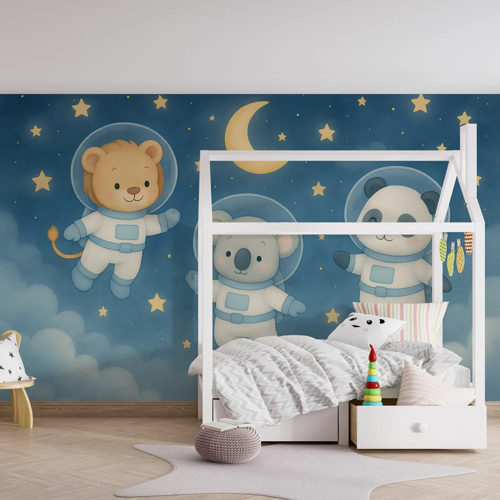 Lastenhuoneen tapetti | Avaruuden astronauttieläimet