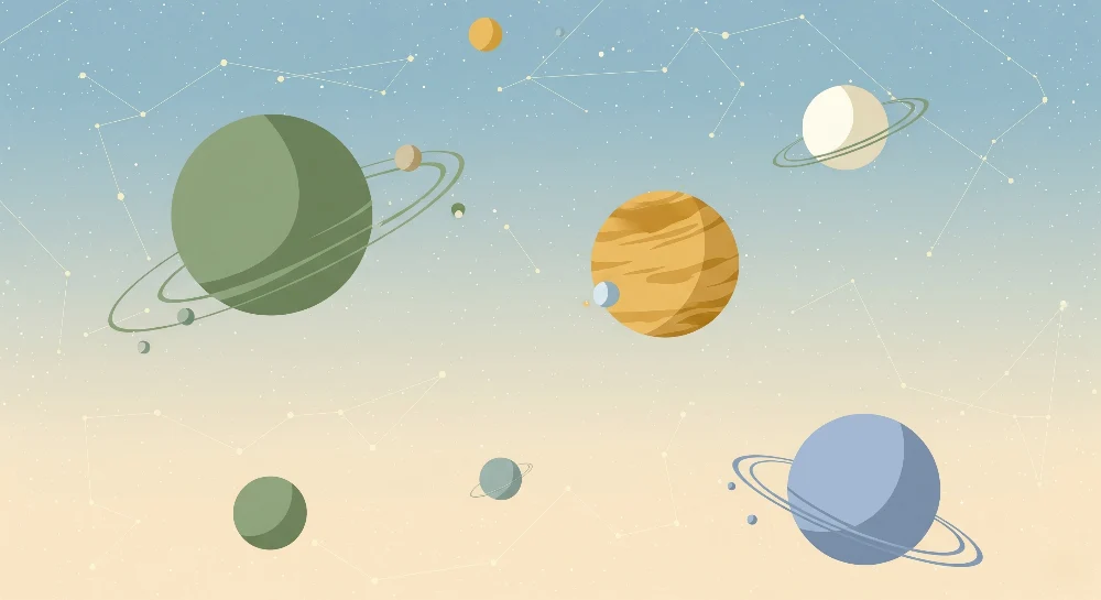 Lastenhuoneen tapetti | Avaruuden planeettojen kosminen universumi