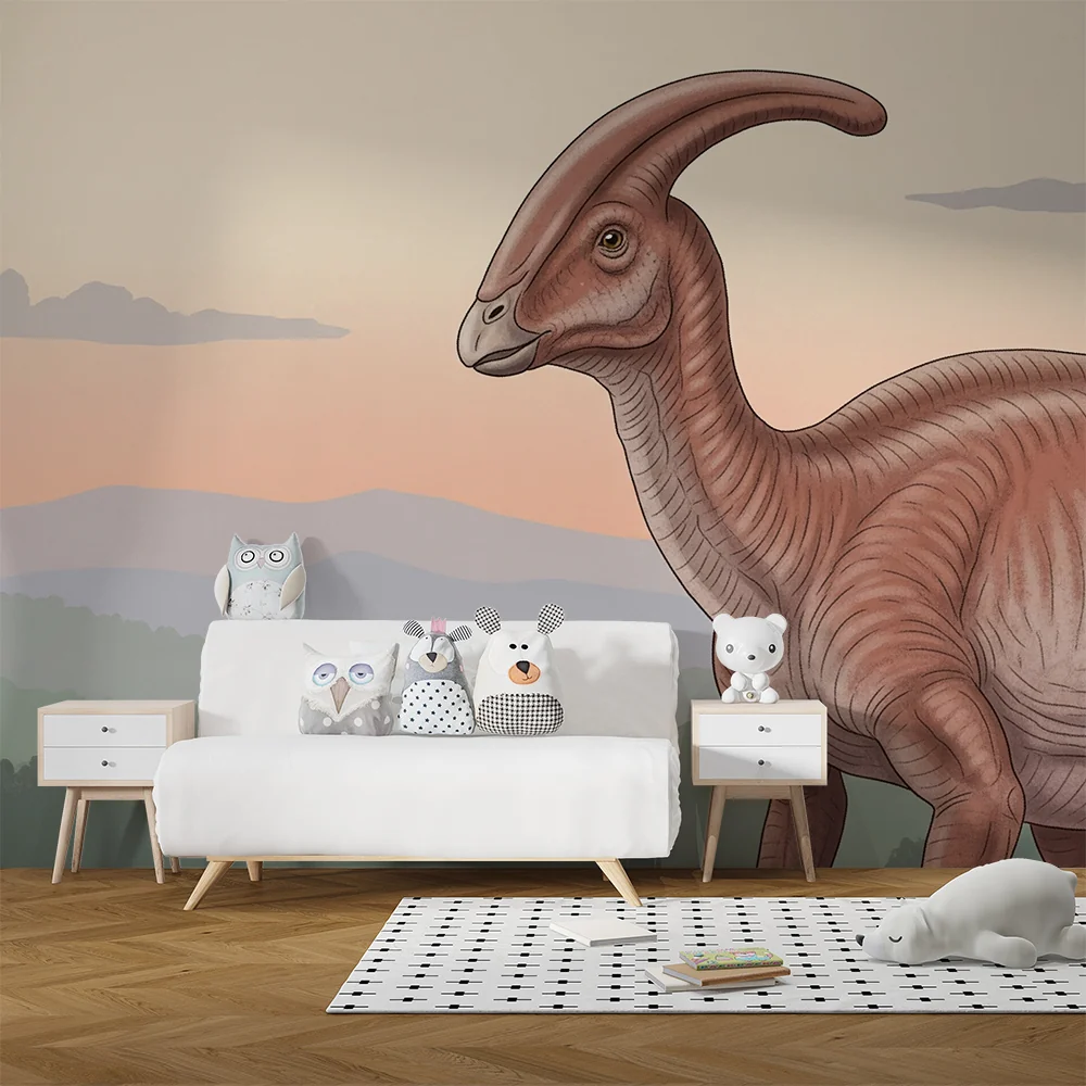 Lastenhuoneen tapetti | Dinosauruksen ensimmäinen suunnitelma esihistoriallisessa maisemassa