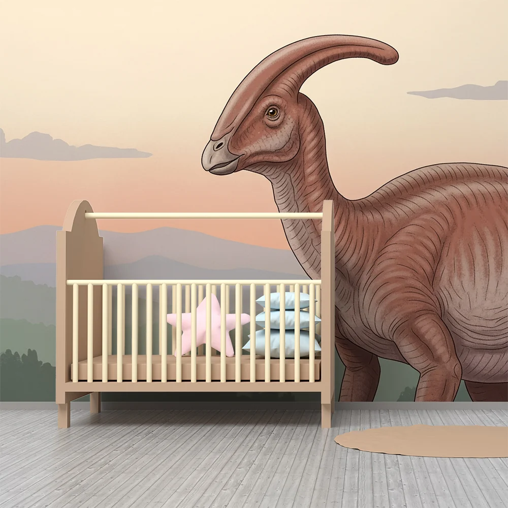 Lastenhuoneen tapetti | Dinosauruksen ensimmäinen suunnitelma esihistoriallisessa maisemassa