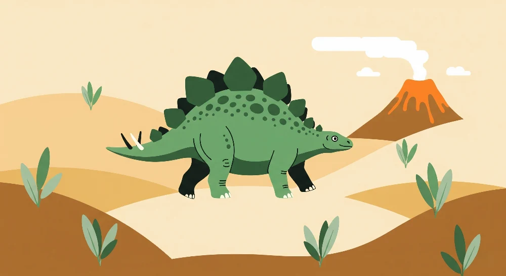 Lastenhuoneen tapetti | Dinosauruksen ja sen aktiivisen tulivuoren