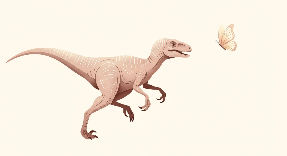 Lastenhuoneen tapetti | Dinosauruksia ja perhosia fantastisessa maailmassa