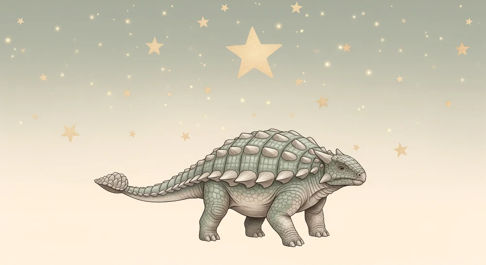 Lastenhuoneen tapetti | Söpö dinosaurus tähtitaivaan alla