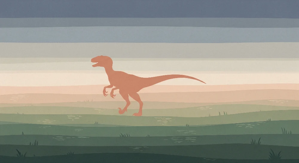 Lastenhuoneen tapetti | Dinosaurussiluetti pastellimaisemassa