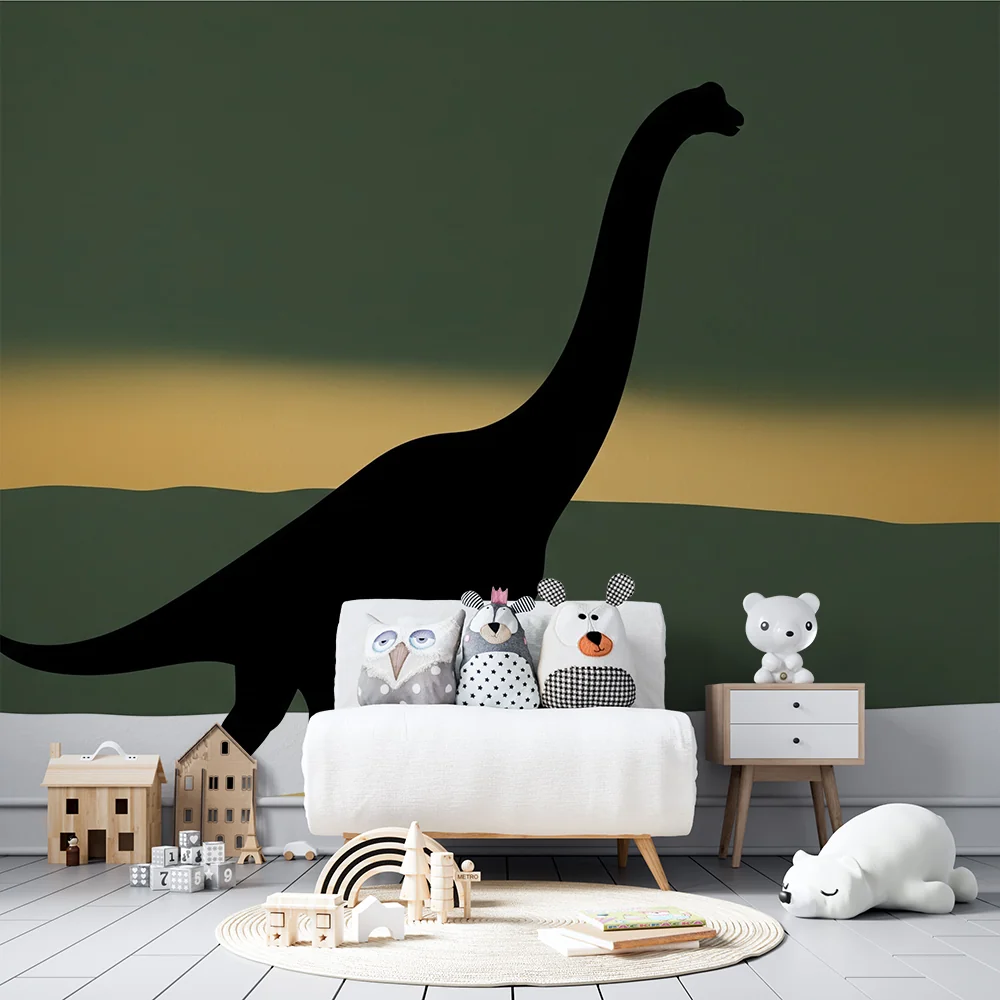 Lastenhuoneen tapetti | Diplodocus vihreän ja keltaisen välissä