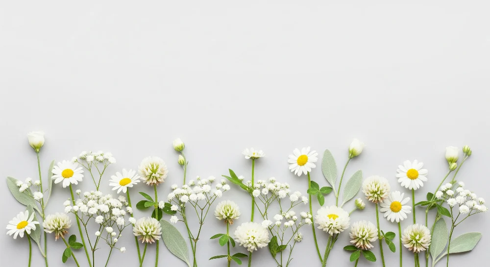 Lastenhuoneen tapetti | Festival white and soft flowers
