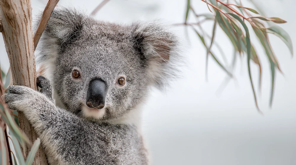 Lastenhuoneen tapetti | Ihana koala eukalyptuspuussa