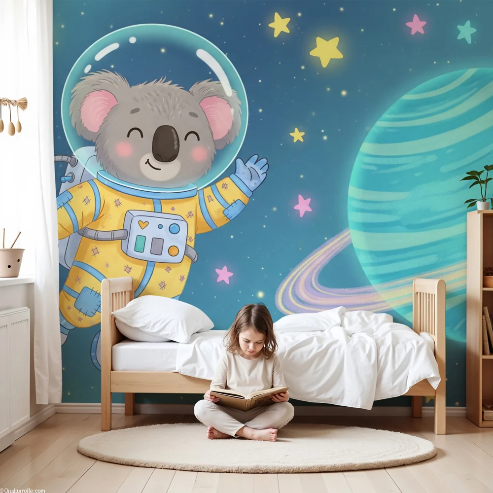 Lastenhuoneen tapetti | Koala astronautti ja kosmos