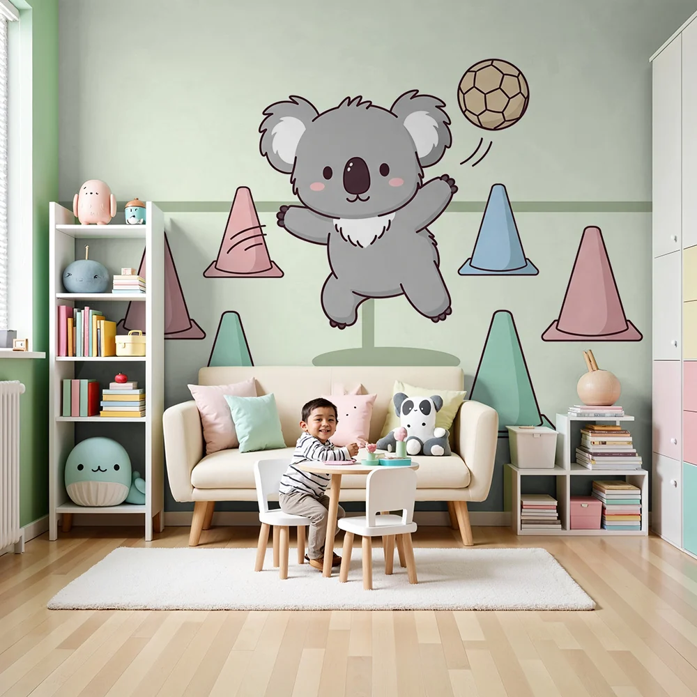 Lastenhuoneen tapetti | Koala jalkapalloilija