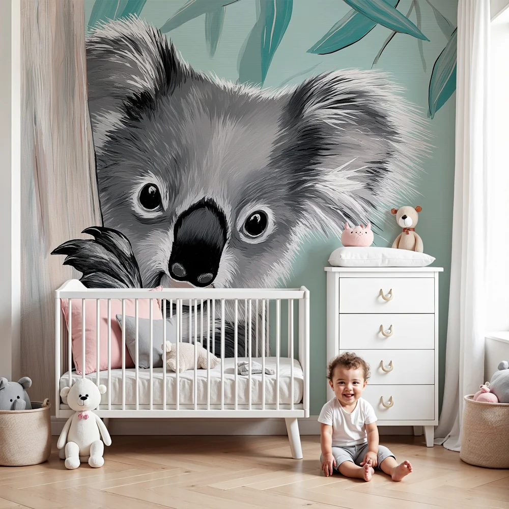 Lastenhuoneen tapetti | Söpö koala luonnossa