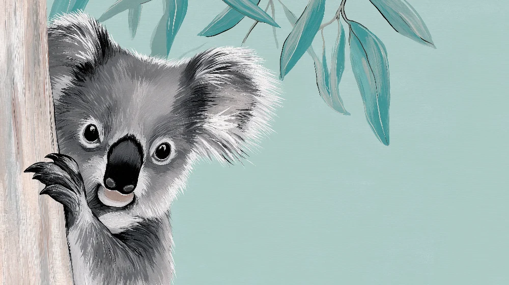 Lastenhuoneen tapetti | Söpö koala luonnossa