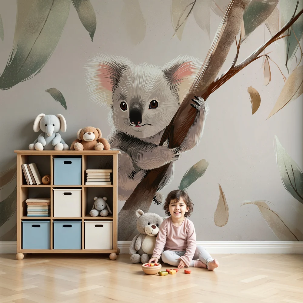 Lastenhuoneen tapetti | Söpö koala luonnossa