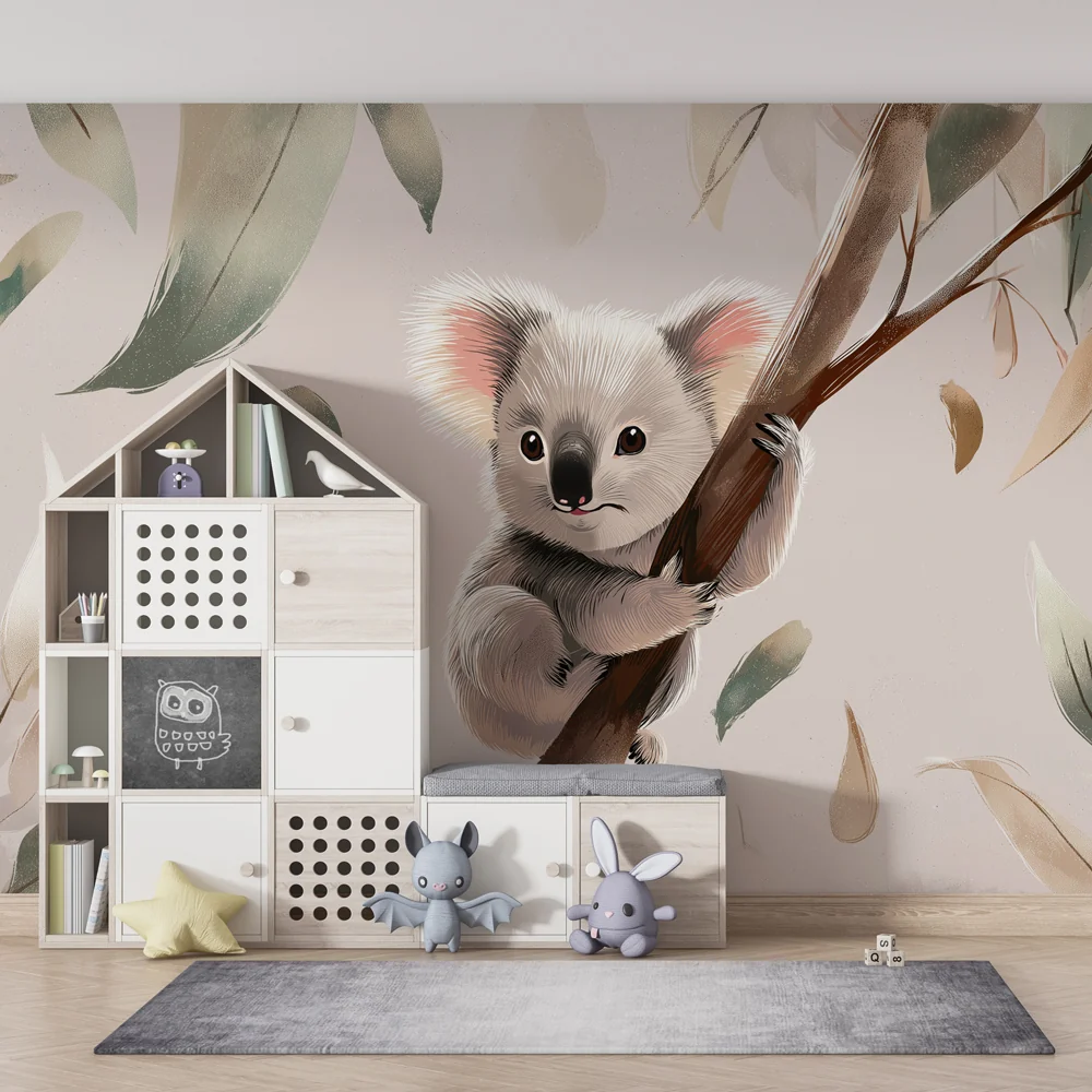 Lastenhuoneen tapetti | Söpö koala luonnossa