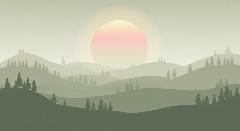 Lastenhuoneen tapetti | Kukkuloiden maisema lempeällä auringolla