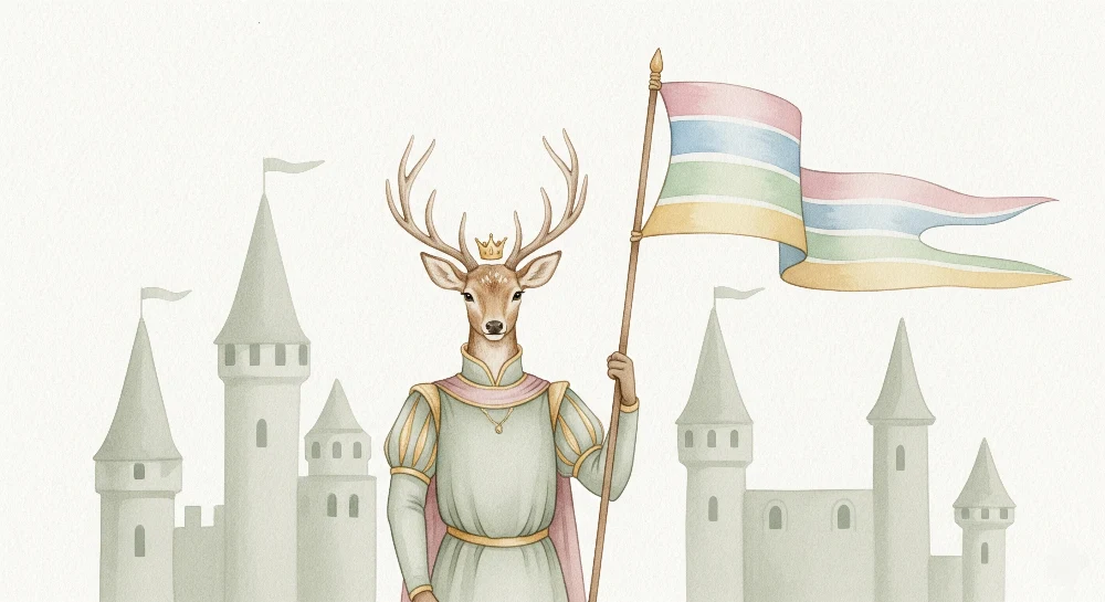Lastenhuoneen tapetti | Kuningashirviö ja satulinna