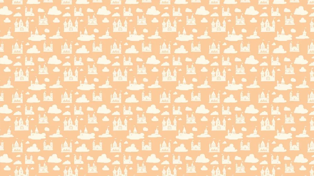 Lastenhuoneen tapetti kuvioilla | kelluvat linnat pehmeällä taivaalla