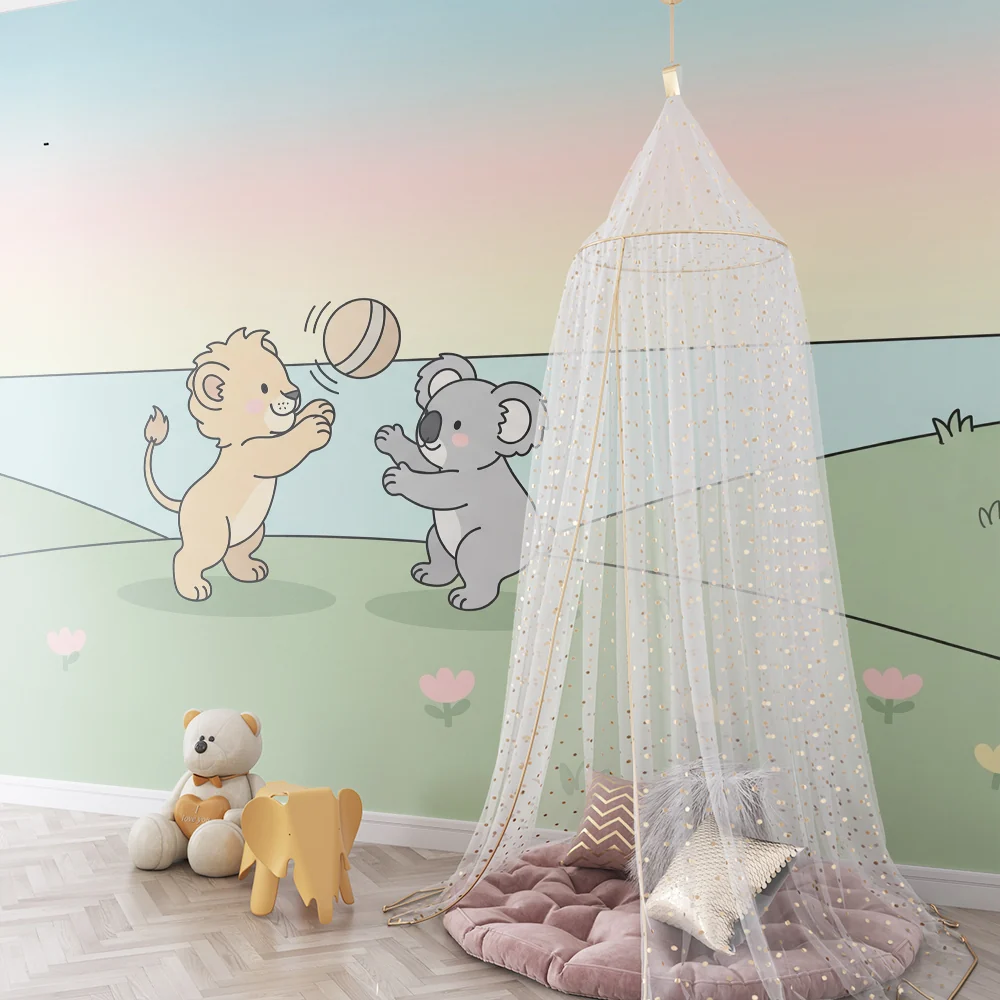 Lastenhuoneen tapetti | Leijona ja koala leikkivät yhdessä