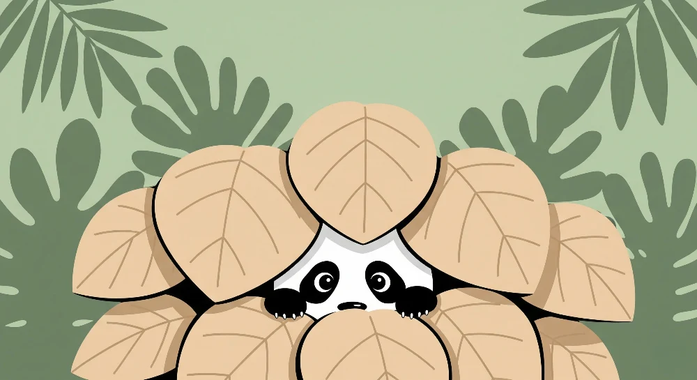 Lastenhuoneen tapetti | leikkisä panda viidakossa