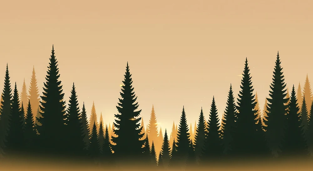 Lastenhuoneen tapetti | Lumottu metsä auringonlaskun aikaan
