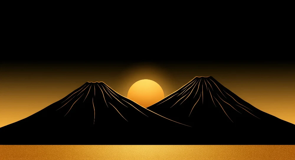 Lastenhuoneen tapetti | Mahtavat vuoret ja kultainen auringonlasku