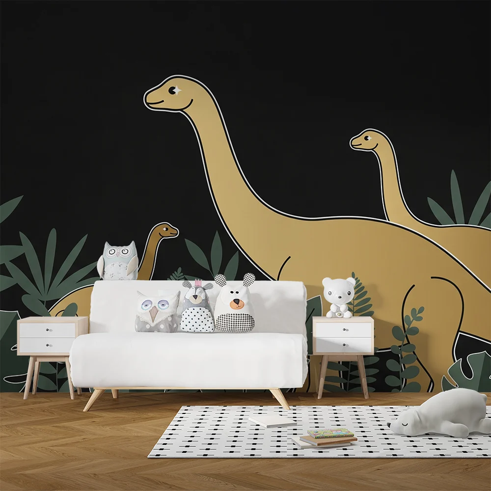 Lastenhuoneen tapetti | Majesteettiset dinosaurukset trooppisen kasvillisuuden keskellä