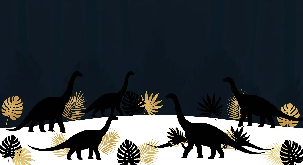 Lastenhuoneen tapetti | Majesteettiset dinosaurukset yöllisessä viidakossa