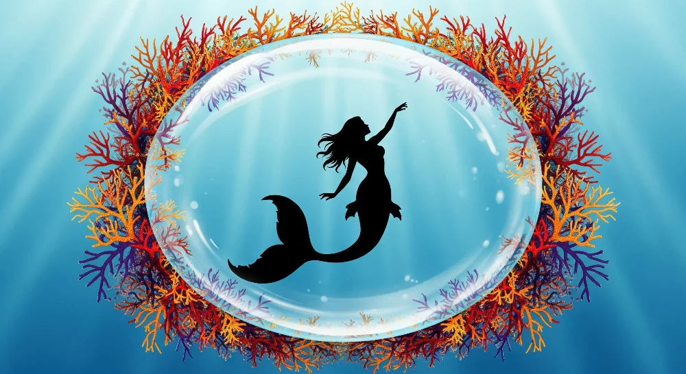 Lastenhuoneen tapetti | Merenneito ja merenalainen korallit