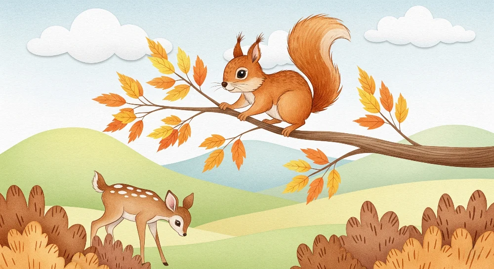 Lastenhuoneen tapetti | Metsäelementit syksyllä