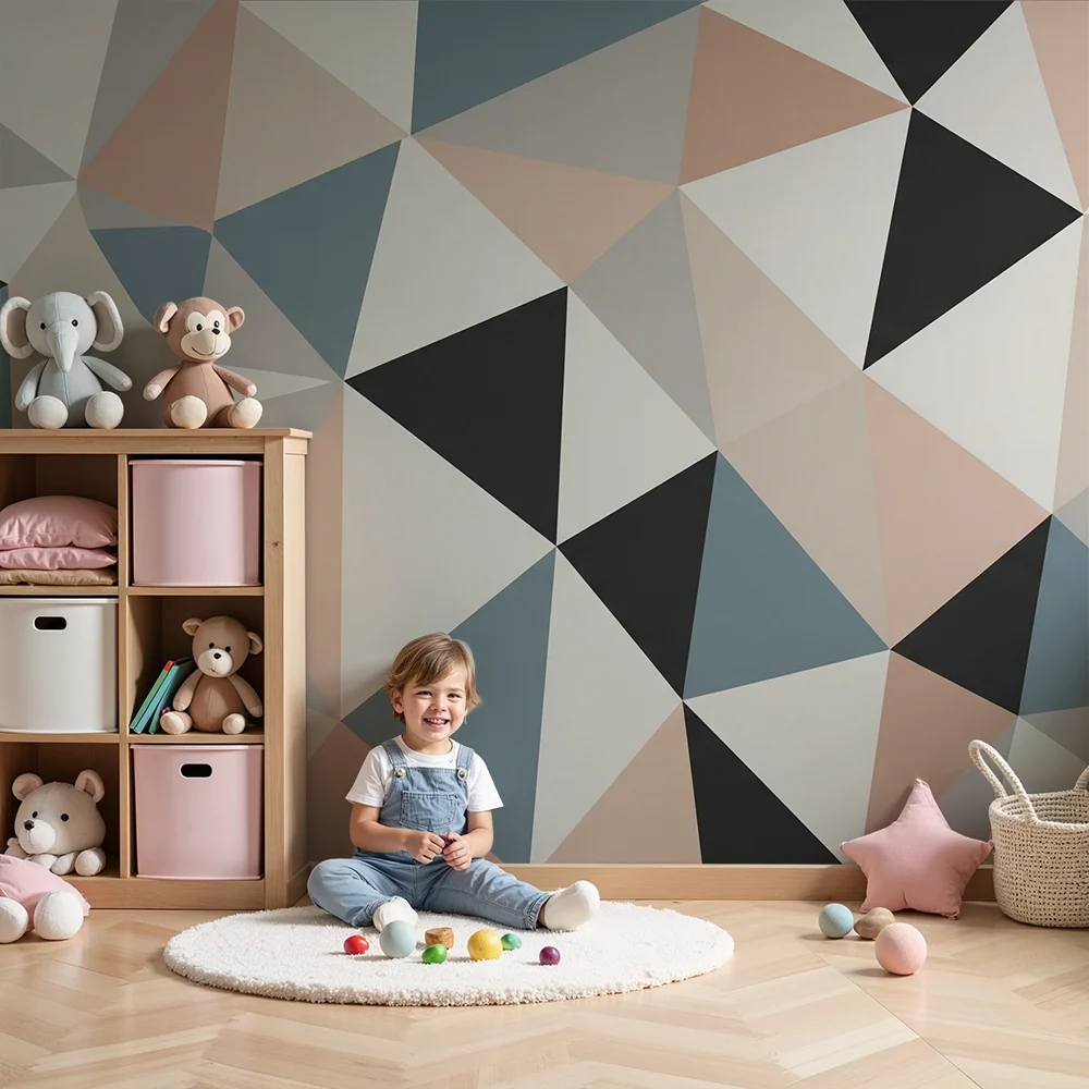 Lastenhuoneen tapetti | Modernit geometriset kuvioinnit
